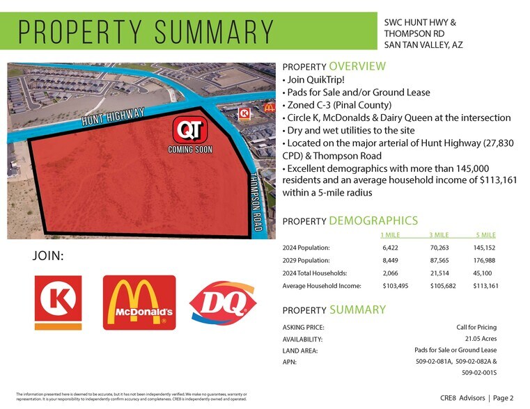 More Photos Of SW Hunt Hwy & Thompson Rd, San Tan Valley Land For Sale