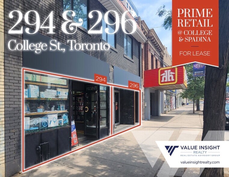 Primary Photo Of 294-296 College St, Toronto Storefront Retail Residential For Lease