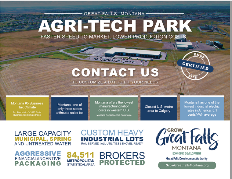 Primary Photo Of Great Falls Montana Agritech Park, Great Falls Land For Sale