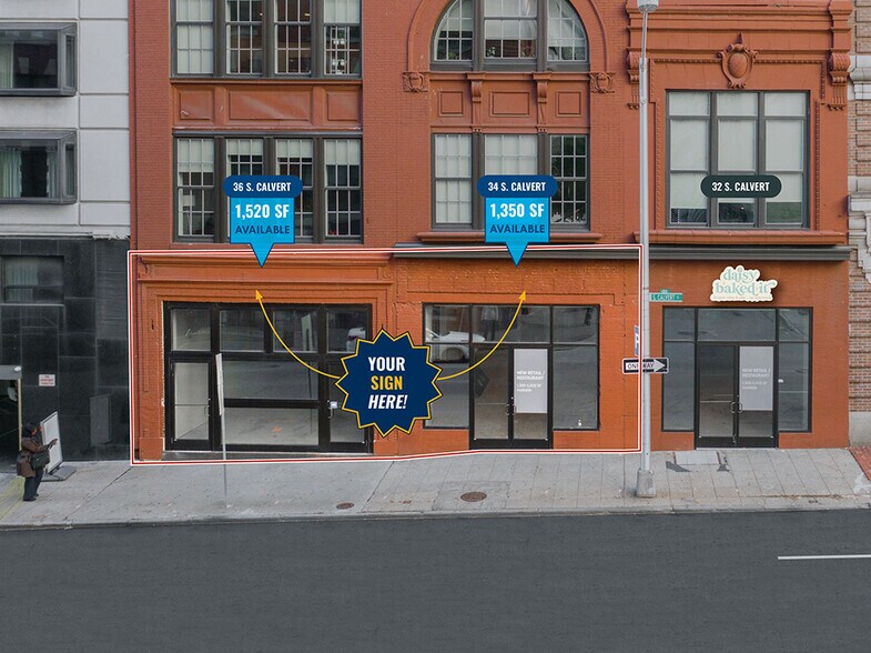 More Photos Of 32-36 S Calvert St, Baltimore Storefront For Lease