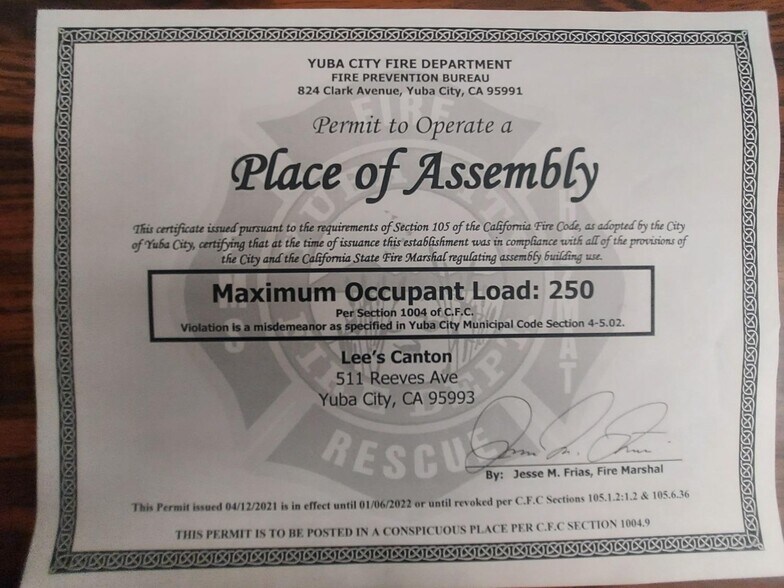 More Photos Of 511 Reeves Ave, Yuba City Restaurant For Sale