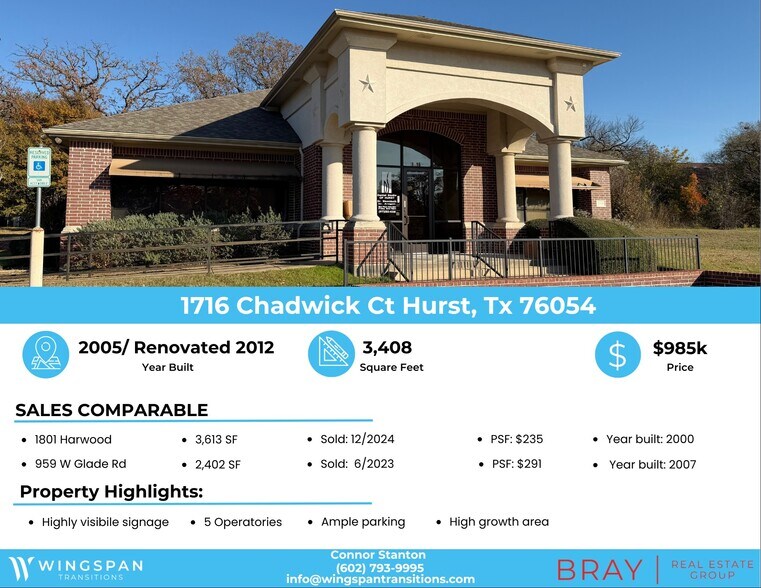 Primary Photo Of 1716 Chadwick Ct, Hurst Medical For Sale