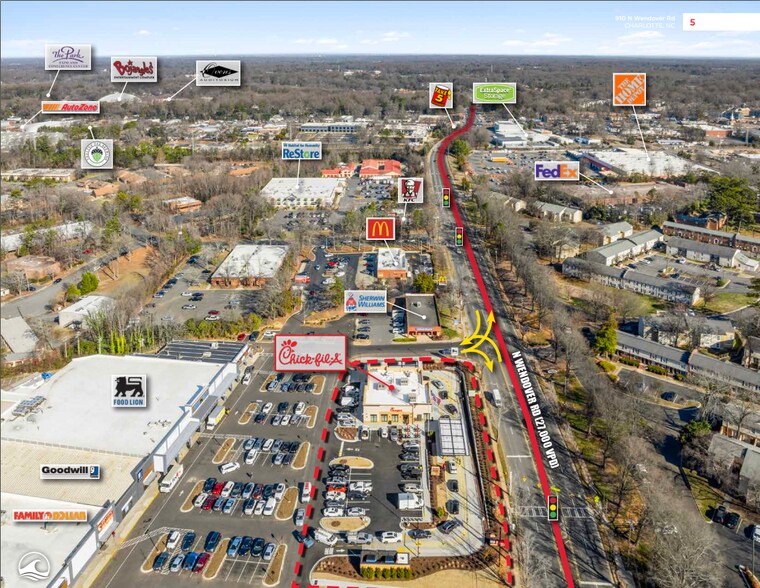 More Photos Of 957 N Wendover Rd, Charlotte Fast Food For Sale