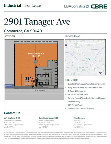 More Photos Of 2901 Tanager Ave, Commerce Warehouse For Lease