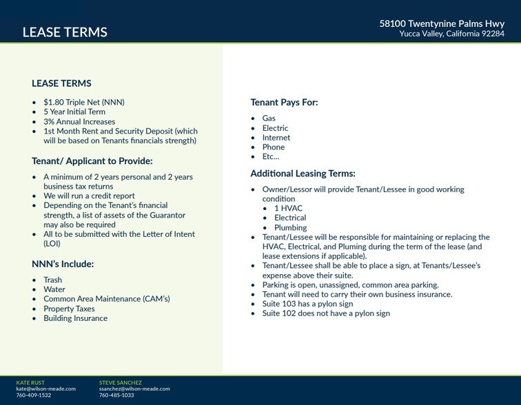 More Photos Of 58080 Twentynine Palms Hwy, Yucca Valley General Retail For Lease