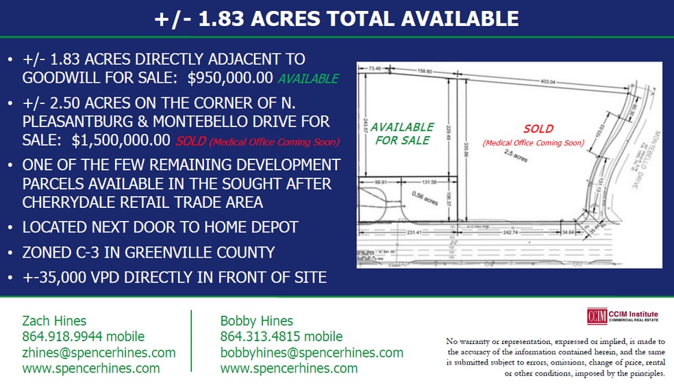More Photos Of 2500 N Pleasantburg Dr, Greenville Land For Sale