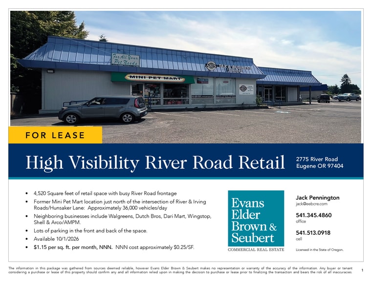 More Photos Of 2775 River Rd, Eugene Freestanding For Lease