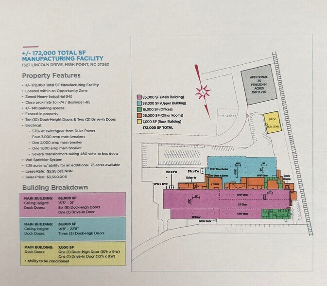 More Photos Of 1327 Lincoln Dr, High Point Manufacturing For Lease