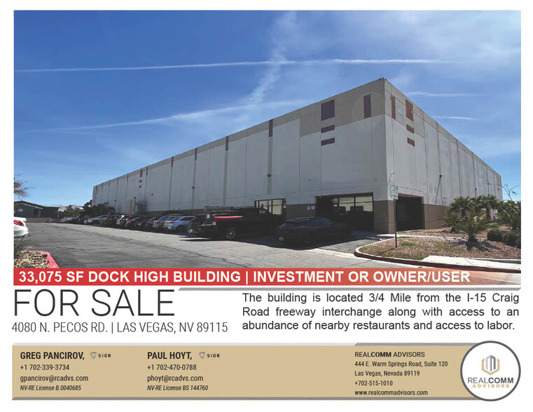 Primary Photo Of 4080 N Pecos Rd, Las Vegas Warehouse For Sale