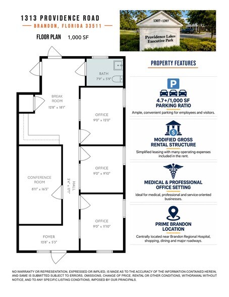More Photos Of 1313 Providence Rd, Brandon Office Residential For Lease
