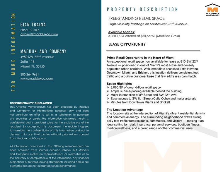 More Photos Of 810 SW 22nd Ave, Miami General Retail For Lease