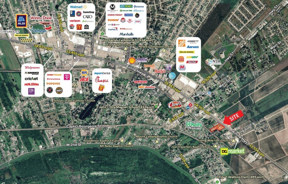 More Photos Of 805 Robin St and 406 Airline Highway, Laplace Office For Lease