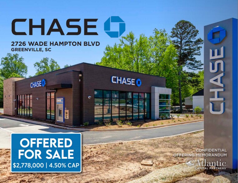 Primary Photo Of 2726 Wade Hampton Blvd, Greenville Bank For Sale