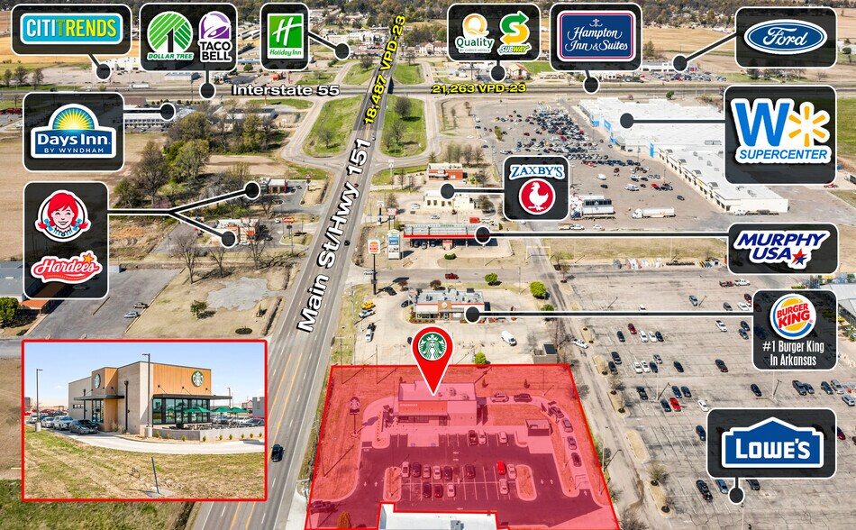 Primary Photo Of 3810 E Main St, Blytheville Fast Food For Sale