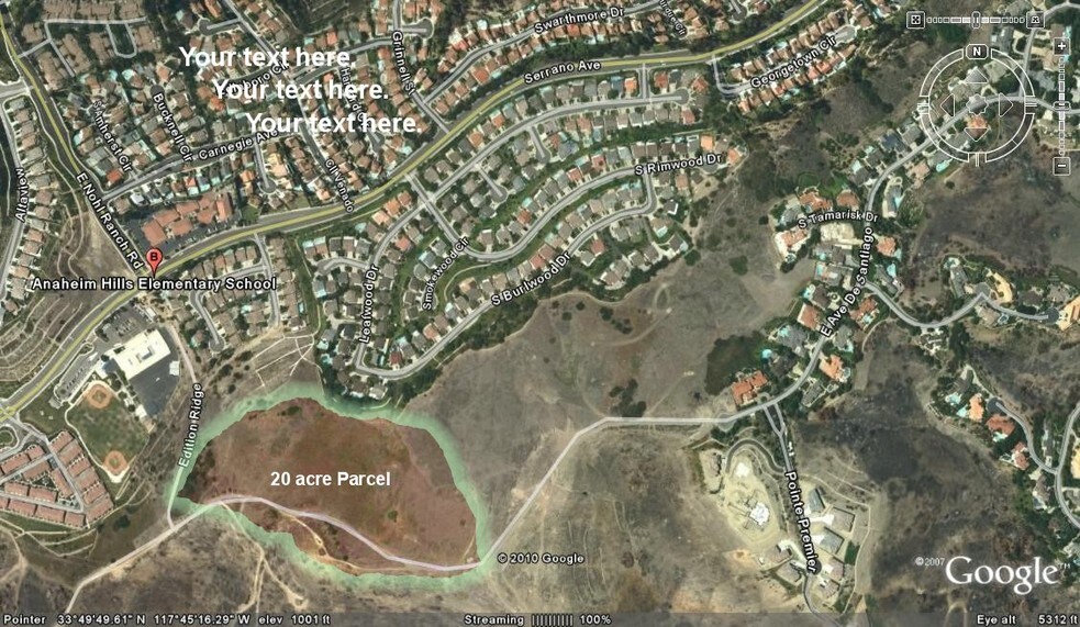 More Photos Of E Avenida De Santiago, Anaheim Hills Land For Sale