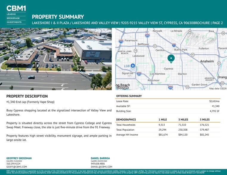 More Photos Of 9203-9215 Valley View St, Cypress Unknown For Lease