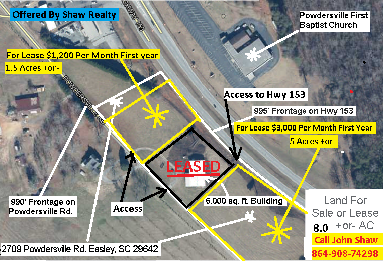 Primary Photo Of 2709 Powdersville rd, Easley Land For Lease