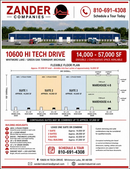 More Photos Of 10600 Hi Tech Dr, Whitmore Lake Warehouse For Lease