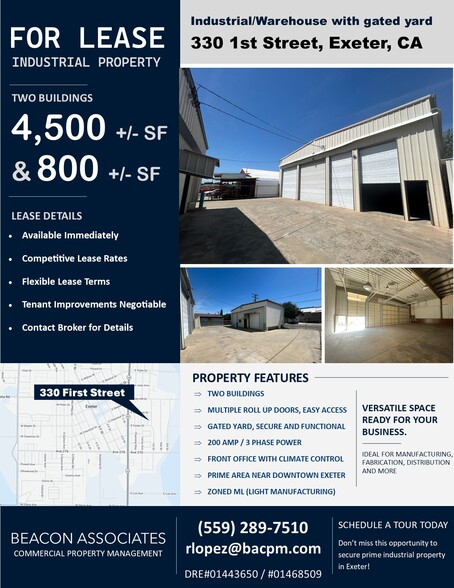 More Photos Of 330 1st St, Exeter Warehouse For Lease