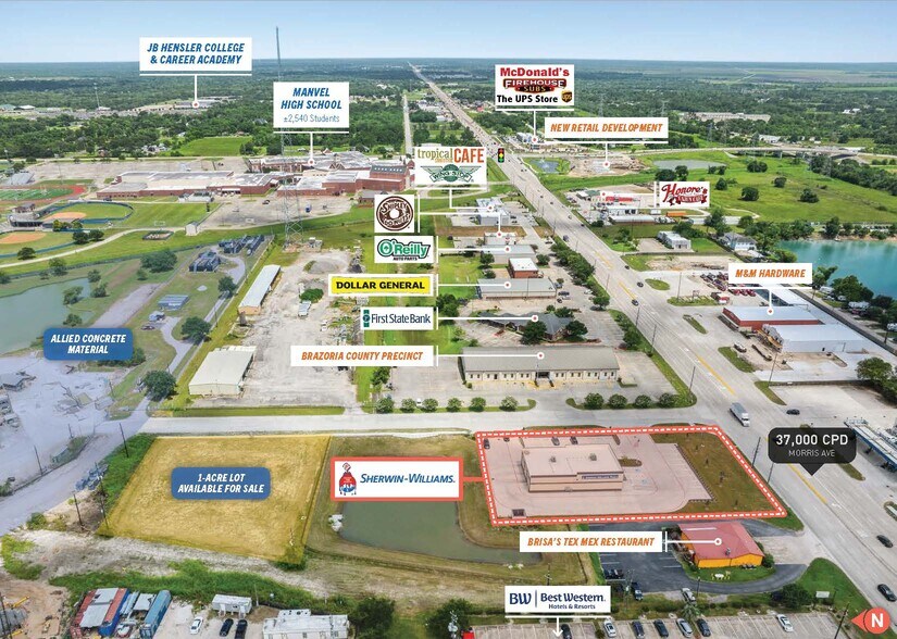 More Photos Of 7310 Corporate Dr, Manvel Freestanding For Sale