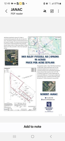 Primary Photo Of 1803 Riley Fuzzel Rd, Spring Land For Sale