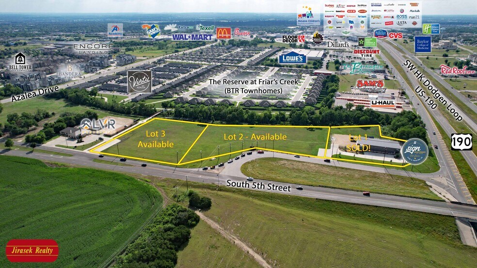 More Photos Of SW HK Dodgen Loop 363 & S 5th St @ State Hwy 36, Temple Land For Sale