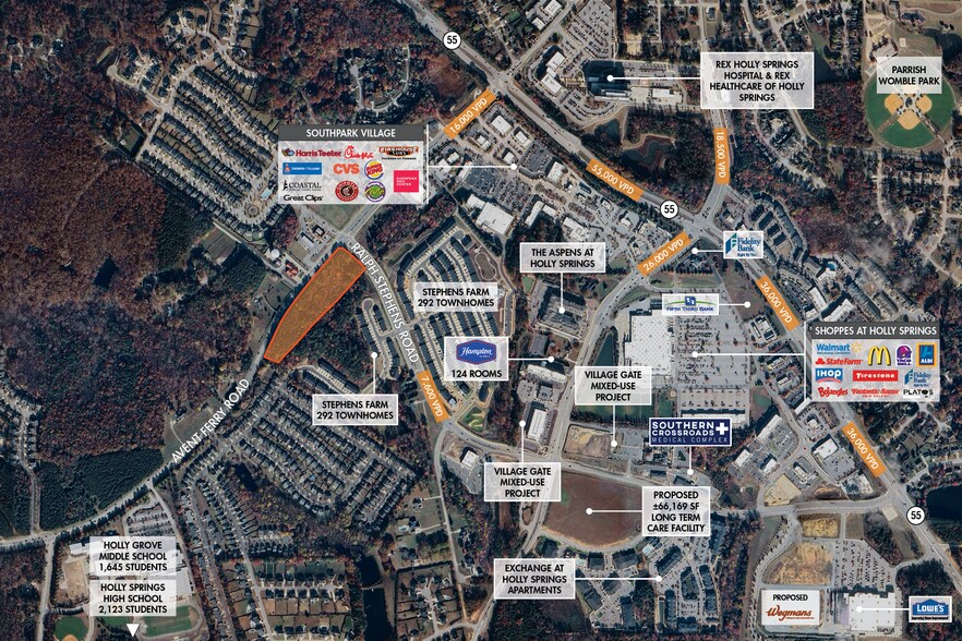 More Photos Of 1201-1251 Avent Ferry Rd, Holly Springs Land For Lease