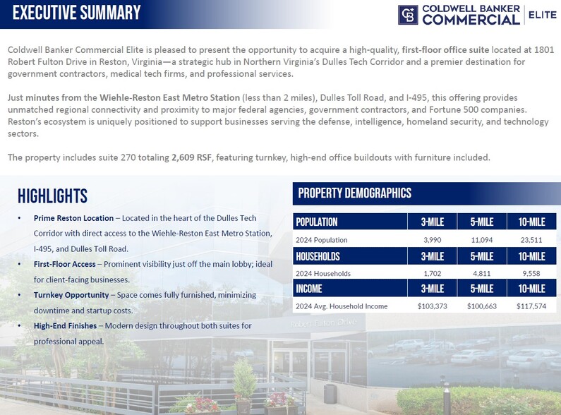 More Photos Of 1801 Robert Fulton Dr, Reston Medical For Sale