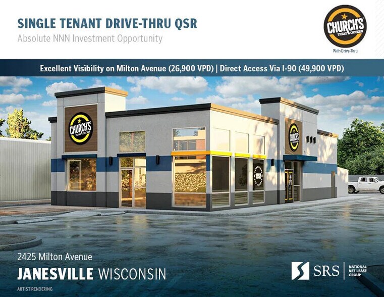 Primary Photo Of 2425 Milton Ave, Janesville Fast Food For Sale