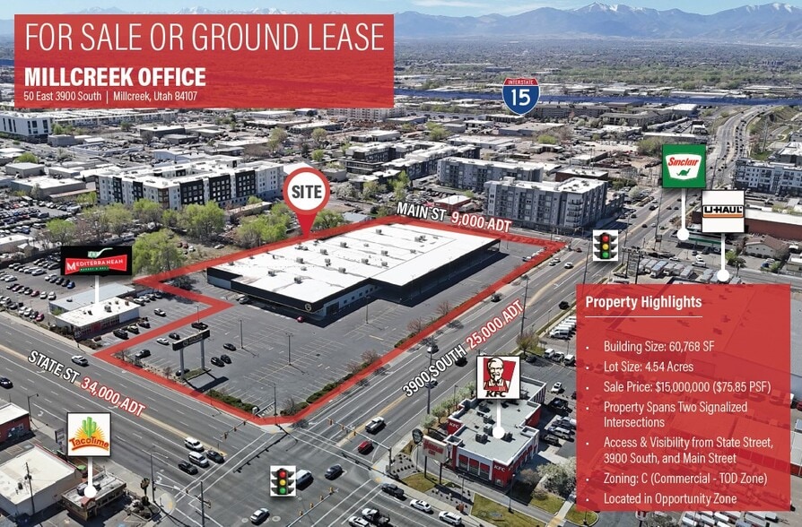 Primary Photo Of 3902 S State St, Millcreek Land For Sale