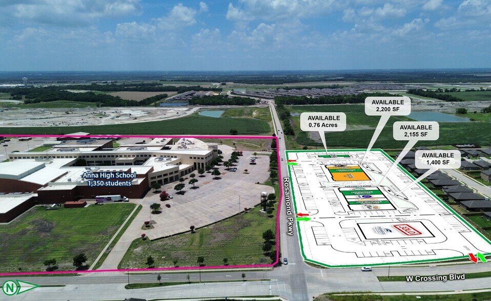 More Photos Of NWC of West Crossing & Rosamond Pkwy blvd, Anna Storefront For Lease