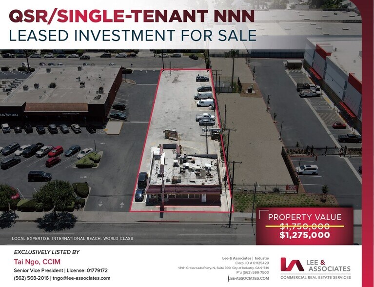 Primary Photo Of 13844 Imperial Hwy, La Mirada Fast Food For Sale