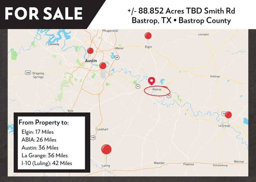 More Photos Of TBD (+/-88 Acres) Smith Rd, Bastrop Land For Sale