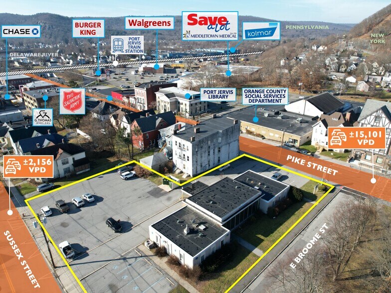 Primary Photo Of 5 S Broome St, Port Jervis Bank For Sale