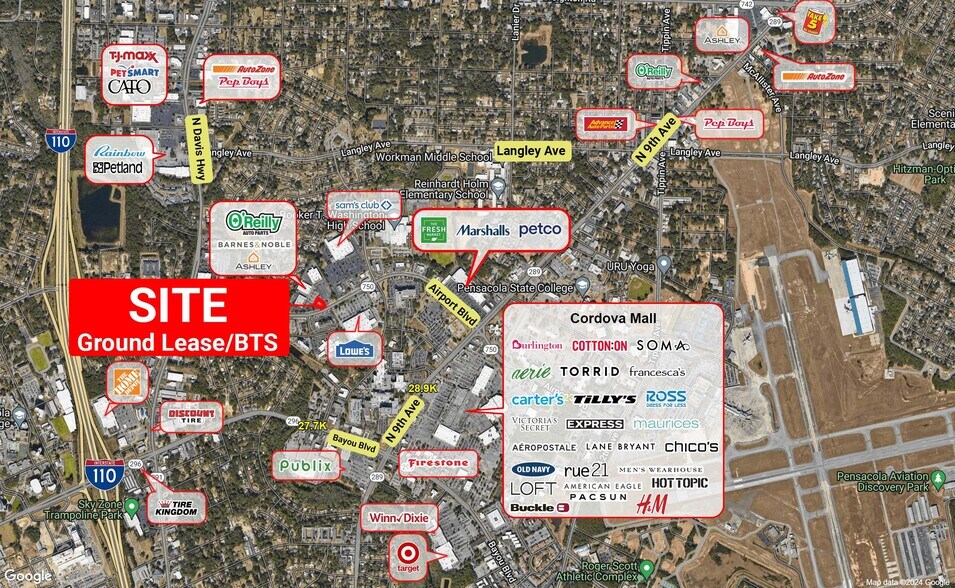 More Photos Of 1200 BLK Airport Blvd, Pensacola Land For Lease