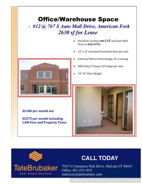 More Photos Of 767 S Auto Mall Dr, American Fork Warehouse For Lease