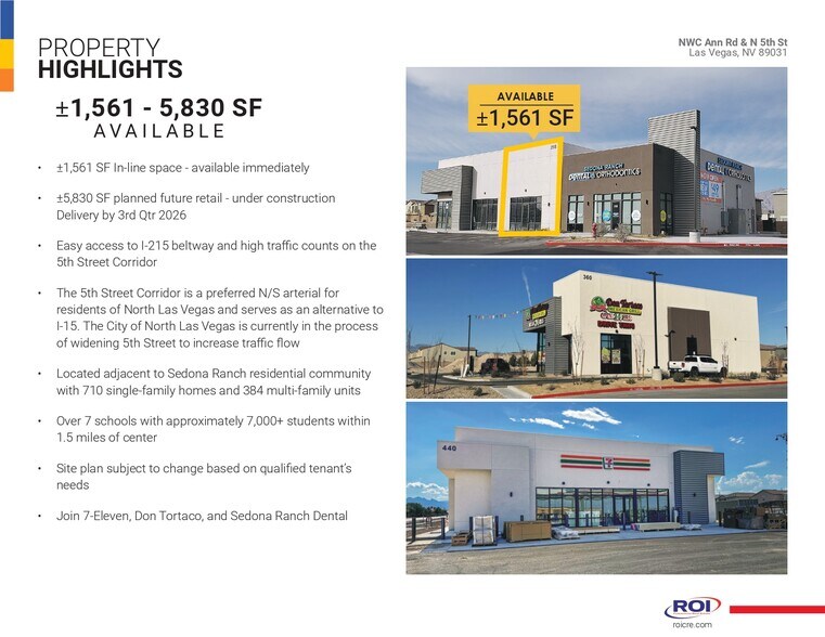 More Photos Of Ann Road & 5th Street, Las Vegas Unknown For Lease