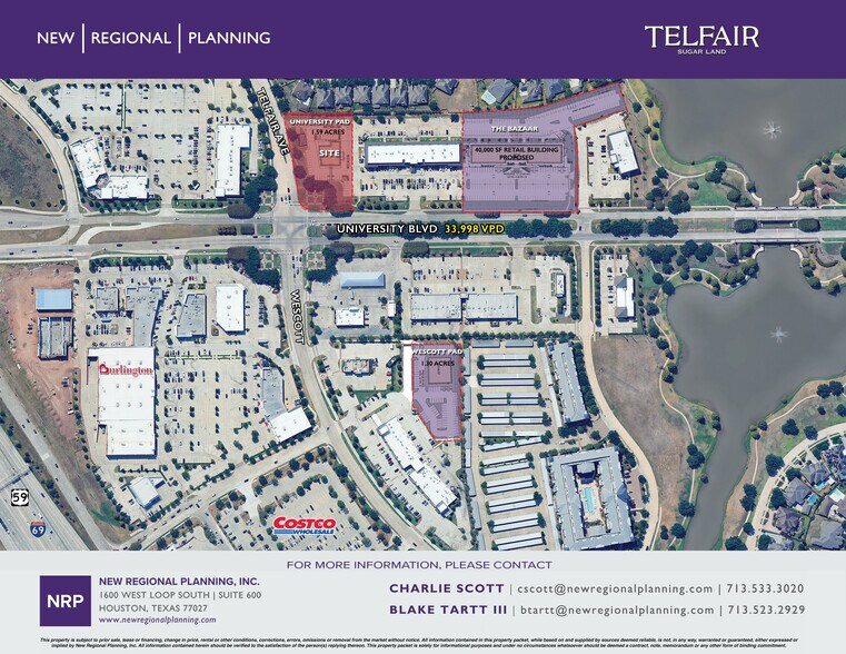 More Photos Of Nwc Of University Blvd @ Telfair Ave., Sugar Land Land For Lease