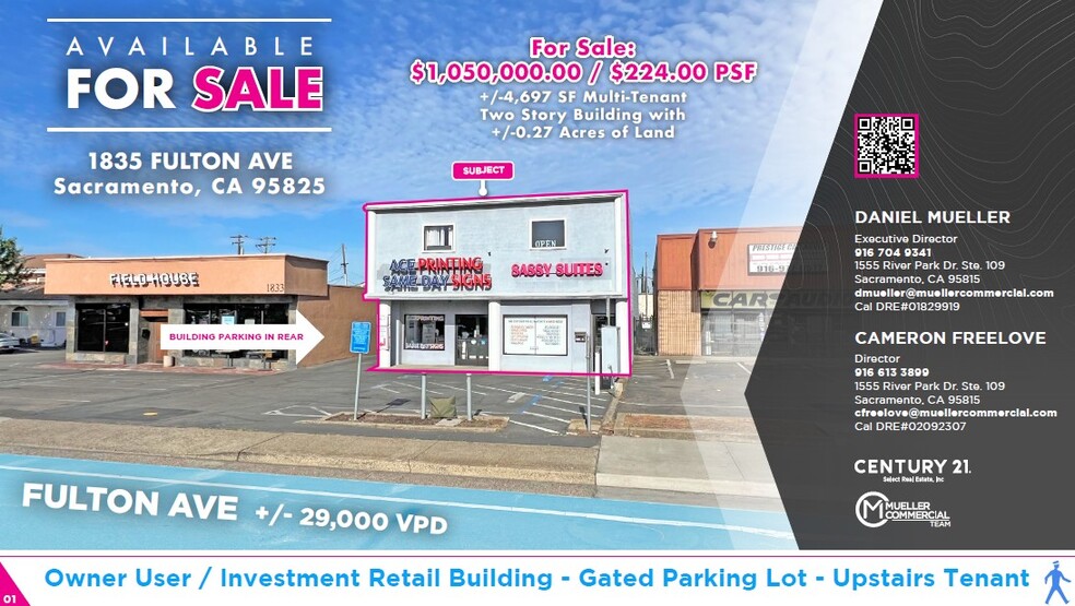 Primary Photo Of 1835 Fulton Ave, Sacramento Storefront Retail Office For Sale