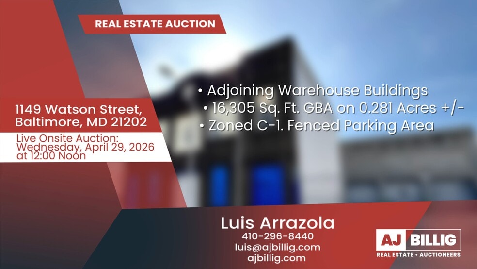Primary Photo Of 1149 Watson St, Baltimore Warehouse For Sale