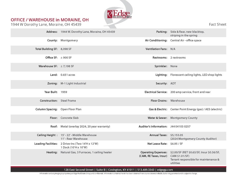 More Photos Of 1944 W Dorothy Ln, Dayton Warehouse For Lease