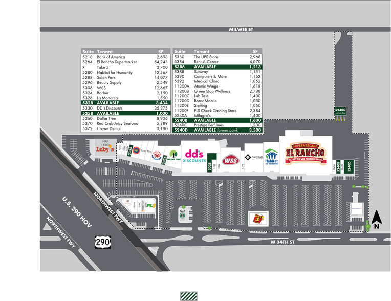 More Photos Of 5240-5392 W 34th St, Houston Unknown For Lease