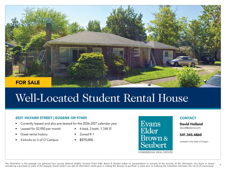 More Photos Of 2031 Hilyard St, Eugene Multifamily For Sale
