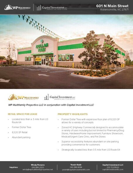 Primary Photo Of 601 N Main St, Robersonville Freestanding For Lease