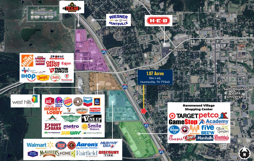 More Photos Of 194 Interstate 45 N, Huntsville Land For Sale