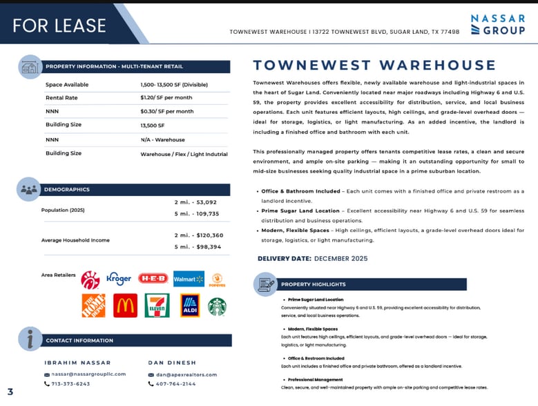 More Photos Of 13722 Towne West Blvd, Sugar Land Flex For Lease