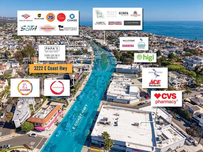 More Photos Of 3222 E Coast Hwy, Corona Del Mar General Retail For Lease