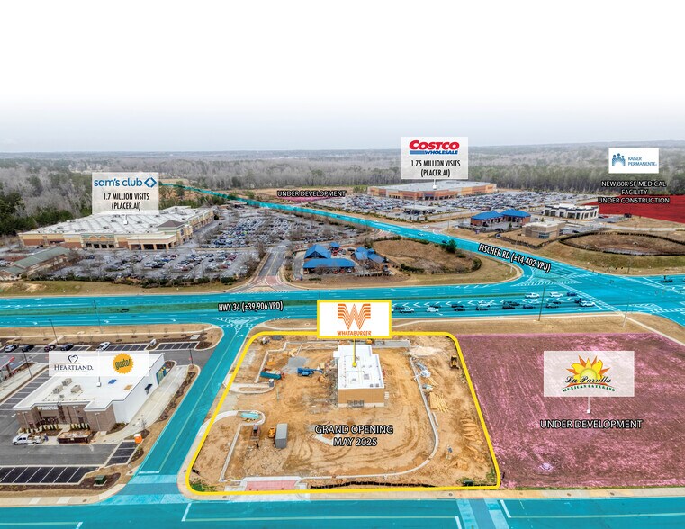 Primary Photo Of SWQ Sr 34 & Fischer rd, Peachtree City Fast Food For Sale