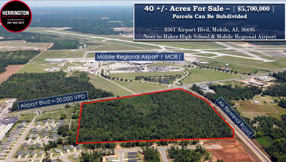 Primary Photo Of Southwest Quadrant of Airport Blvd Air Terminal Dr, Mobile Land For Sale
