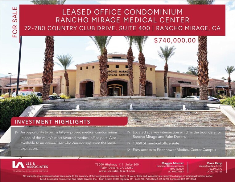More Photos Of 72780 Country Club Dr, Rancho Mirage Medical For Sale